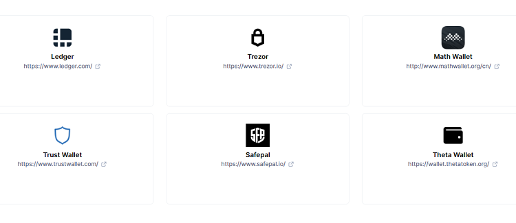 Ví lưu trữ đồng Theta coin token