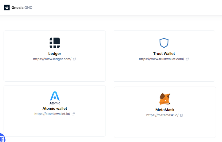 Ví/wallet lưu trữ token GNO coin