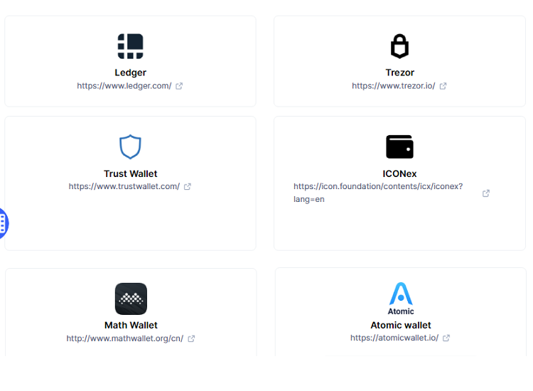 Ví/wallet lưu trữ token ICX - ICON coin