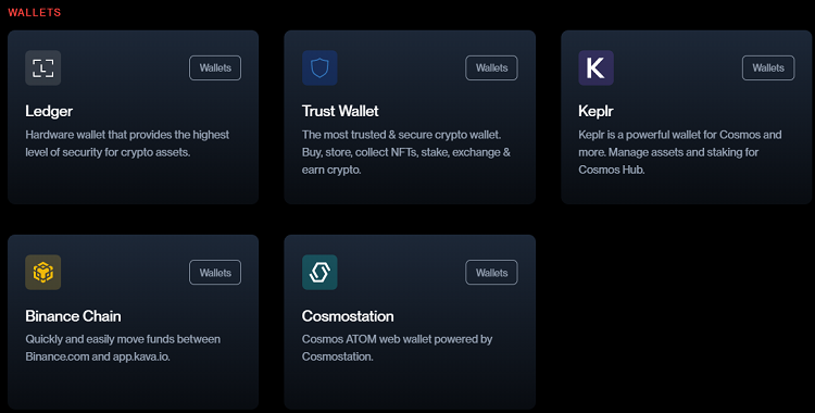 Ví/wallet lưu trữ token KAVA coin